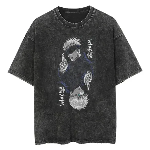 Design Jujutsu Kaisen Gojo Satoru Acid Wash T-Shirt - 1