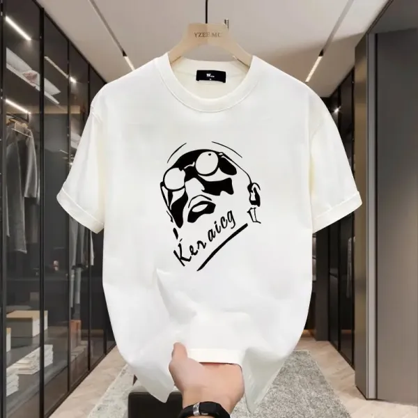Design Battlekid Logo Grid Print White T-Shirt - 21