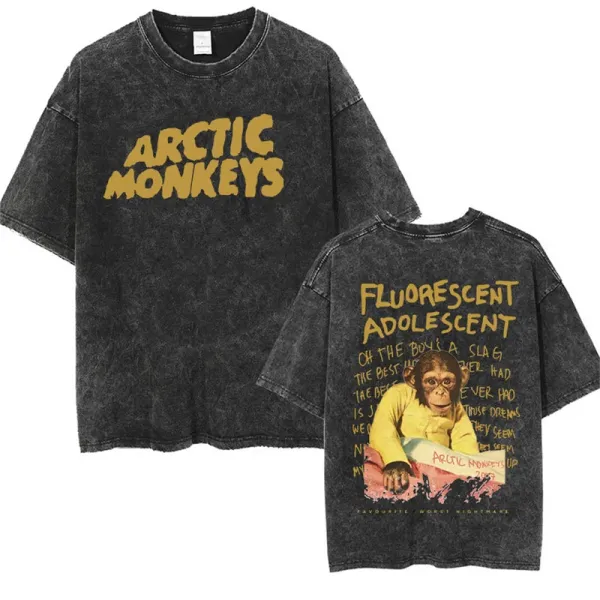 Design Arctic Monkeys Fluorescent Adolescent Acid Wash T-Shirt T-Shirts - 1