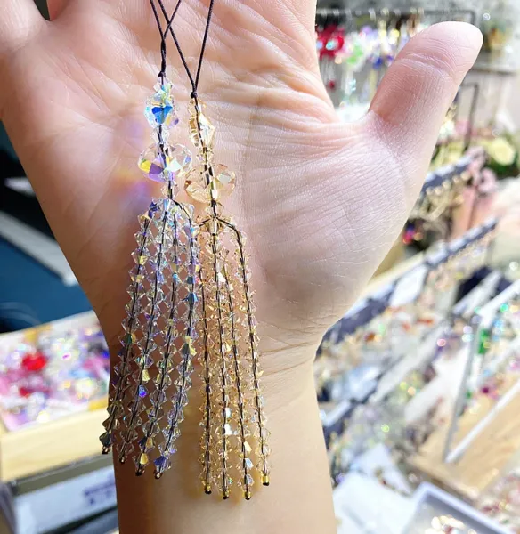 Design Crystal Tassel Phone Charm Multicolor Accessories Jewelry - 7