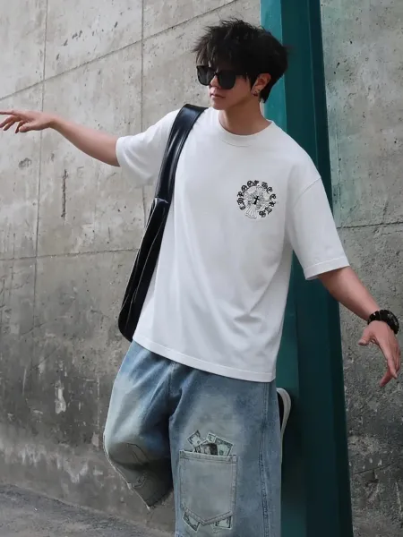 Chrome Hearts Cross Logo Light Blue T-Shirt - 5