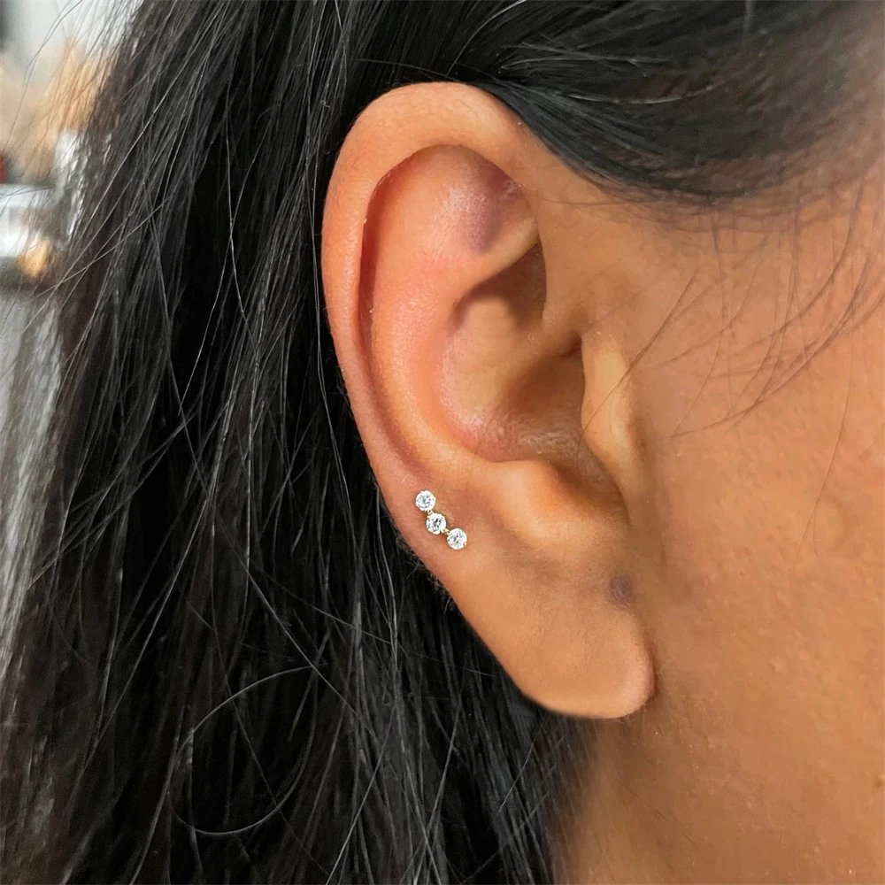 Design S925 Sterling Silver Heart Labret with Marquise and Pear-Cut Cubic Zirconia Earring Jewelry - 23