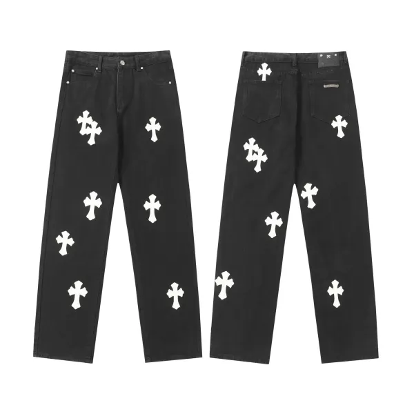 Chrome Hearts Cross Patch Black Jeans - 37