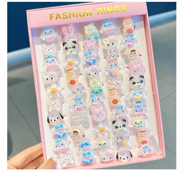 Design Fashion Rings Bunny Character Resin Rings Multicolor Jewelry - 9