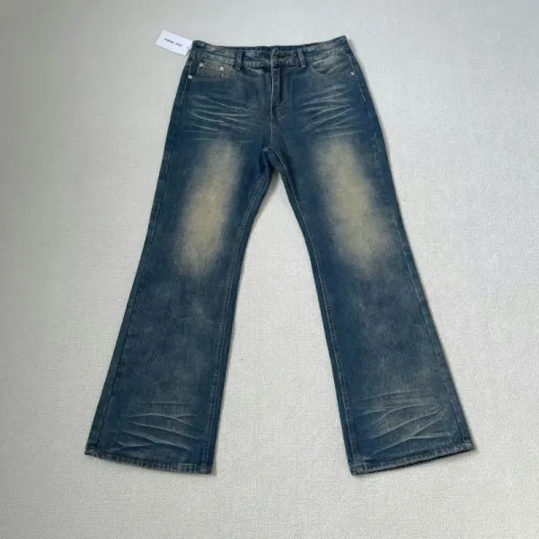 Design Distressed Graffiti-Print Wide-Leg Jeans - 5
