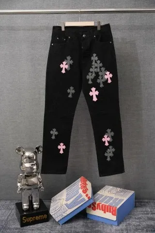 Chrome Hearts x Supreme Cross Motif Embroidered Black Jeans - 1