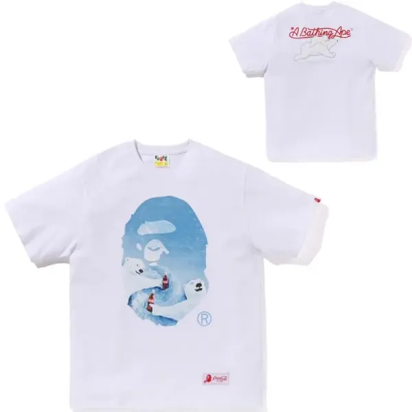 A Bathing Ape Multi-Logo Print White T-Shirt - 9
