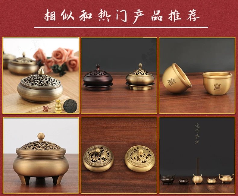Design Brass Tripod Incense Burner Gold Accessory Accessories - 2