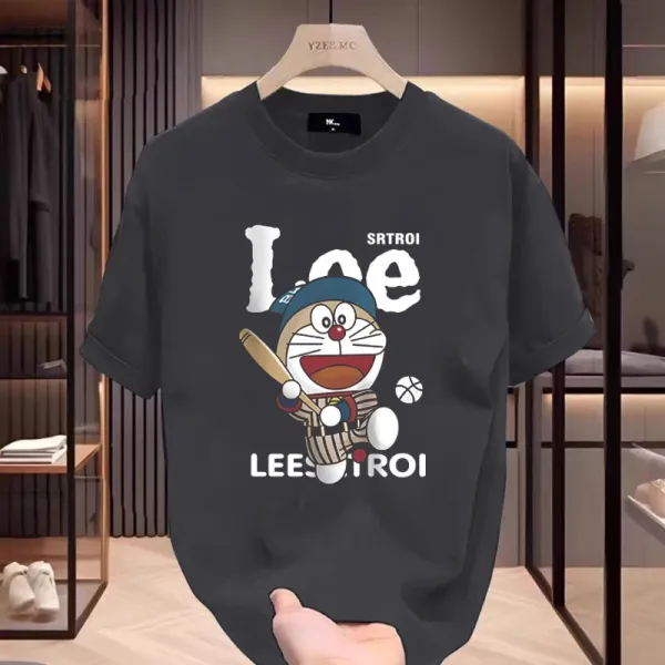 Design Doraemon x Lee Baseball Graphic T-Shirt White T-Shirts - 9