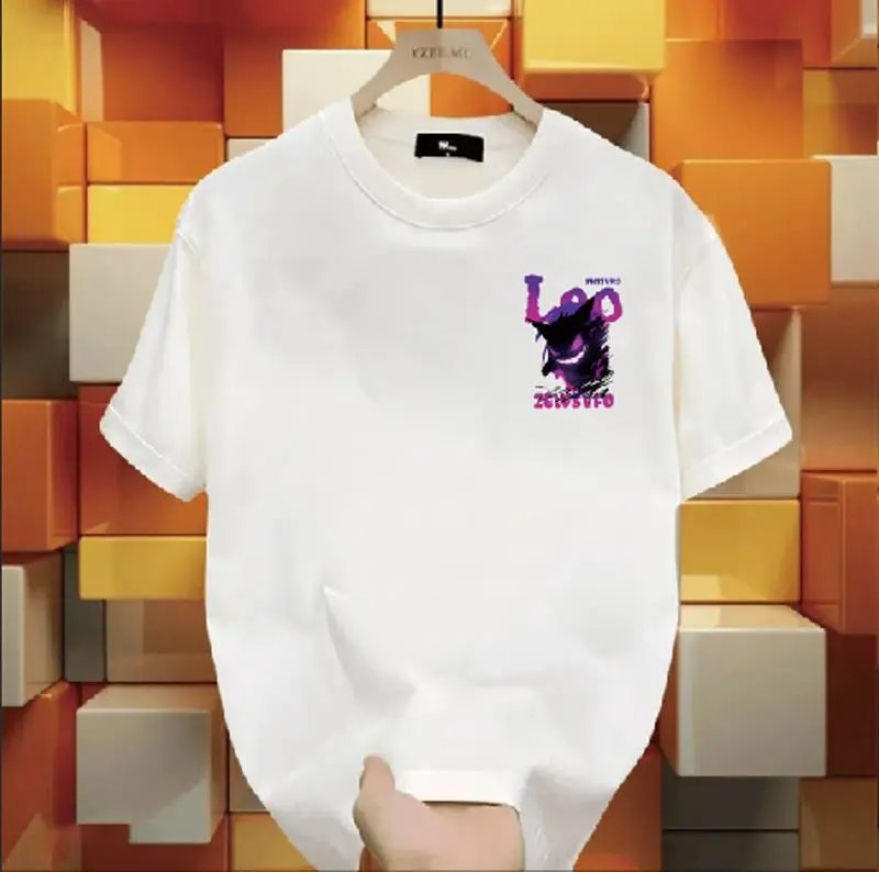 Design Gengar Graphic Print Black T-Shirt - 9