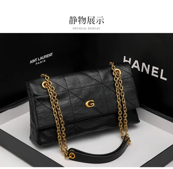 Chanel Gabrielle Small Black Quilted Leather Chain Bag - 10