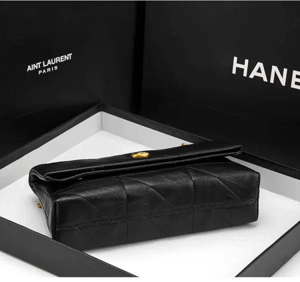 Chanel Gabrielle Small Black Quilted Leather Chain Bag - 18