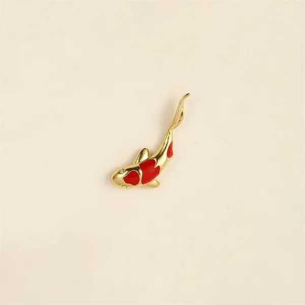 Design S925 Sterling Silver Pink Koi Fish Labret Piercing Jewelry - 13