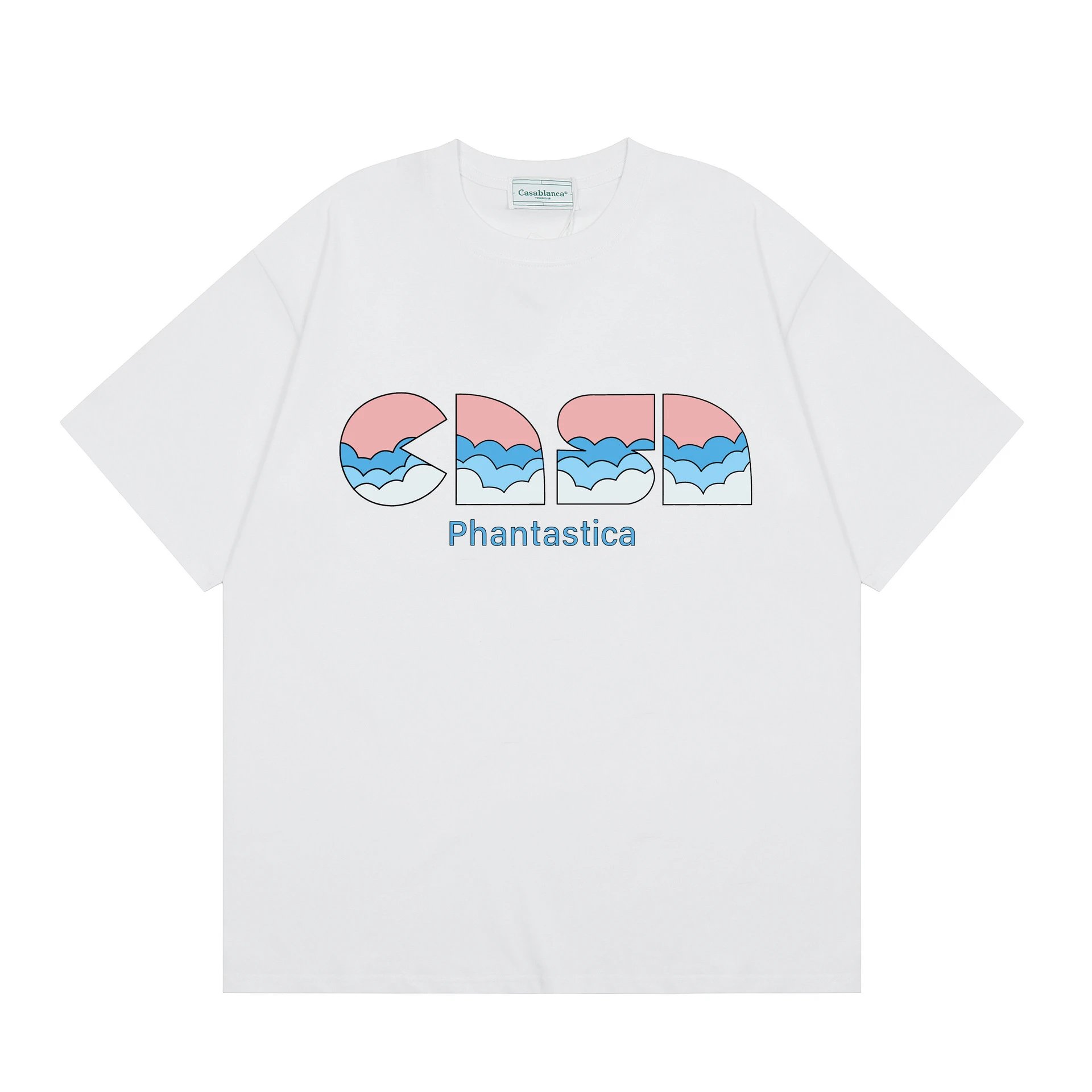 Casablanca Column Print Oversized White T-Shirt - 6