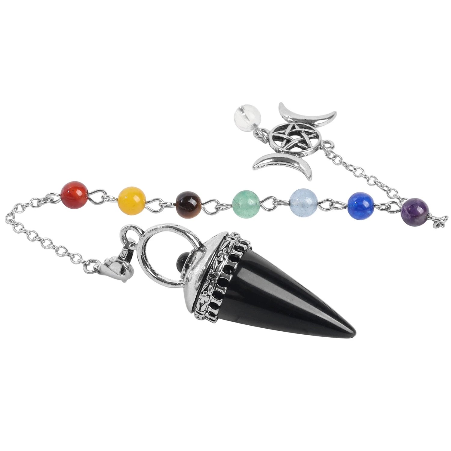 Design Chakra Pendulum Necklace Multicolor Jewelry - 15