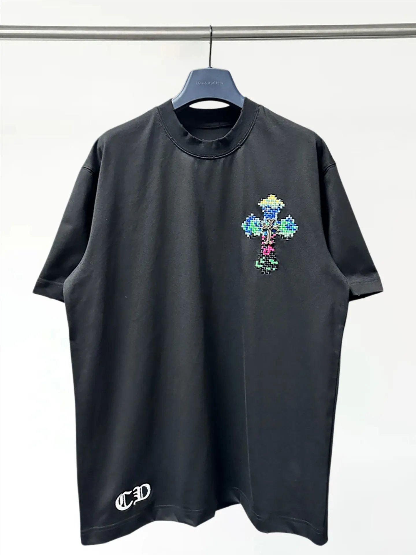 Chrome Hearts Pixel Cross White T-Shirt - 9