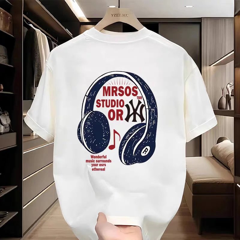 Design MRSOS Studio OR Headphones Graphic T-Shirt Beige T-Shirts - 8