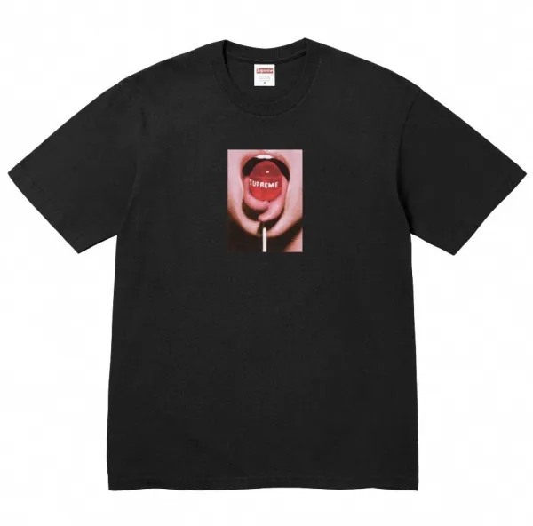 Supreme Lollipop Print Black T-Shirt - 1
