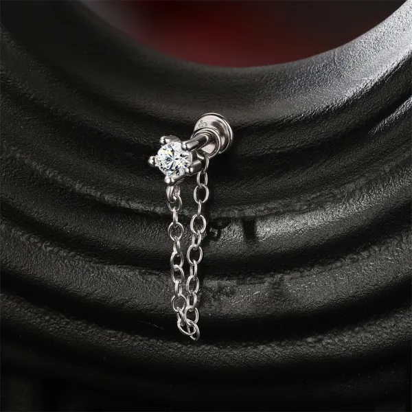Design S925 Sterling Silver Cross Pendant Ear Cuff Jewelry - 64