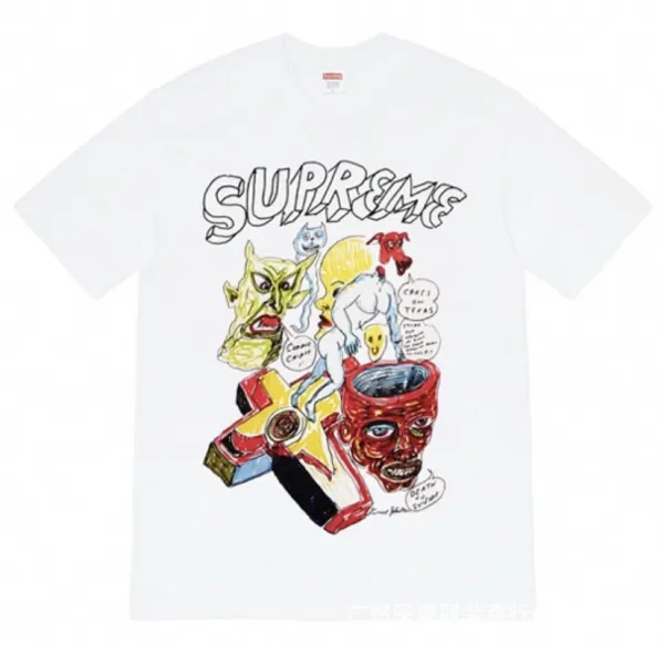 Supreme Jean-Michel Basquiat Collaboration Graphic T-Shirt White - 1