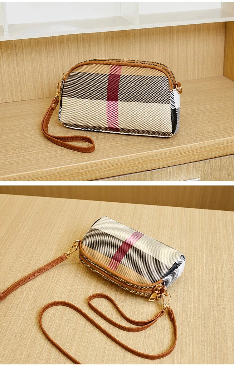 Burberry Check Wristlet Clutch Beige Multicolor Clutches - 17