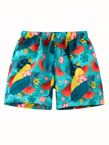 Design Nautical Print Swim Trunks White Blue Red Swimwear - 5