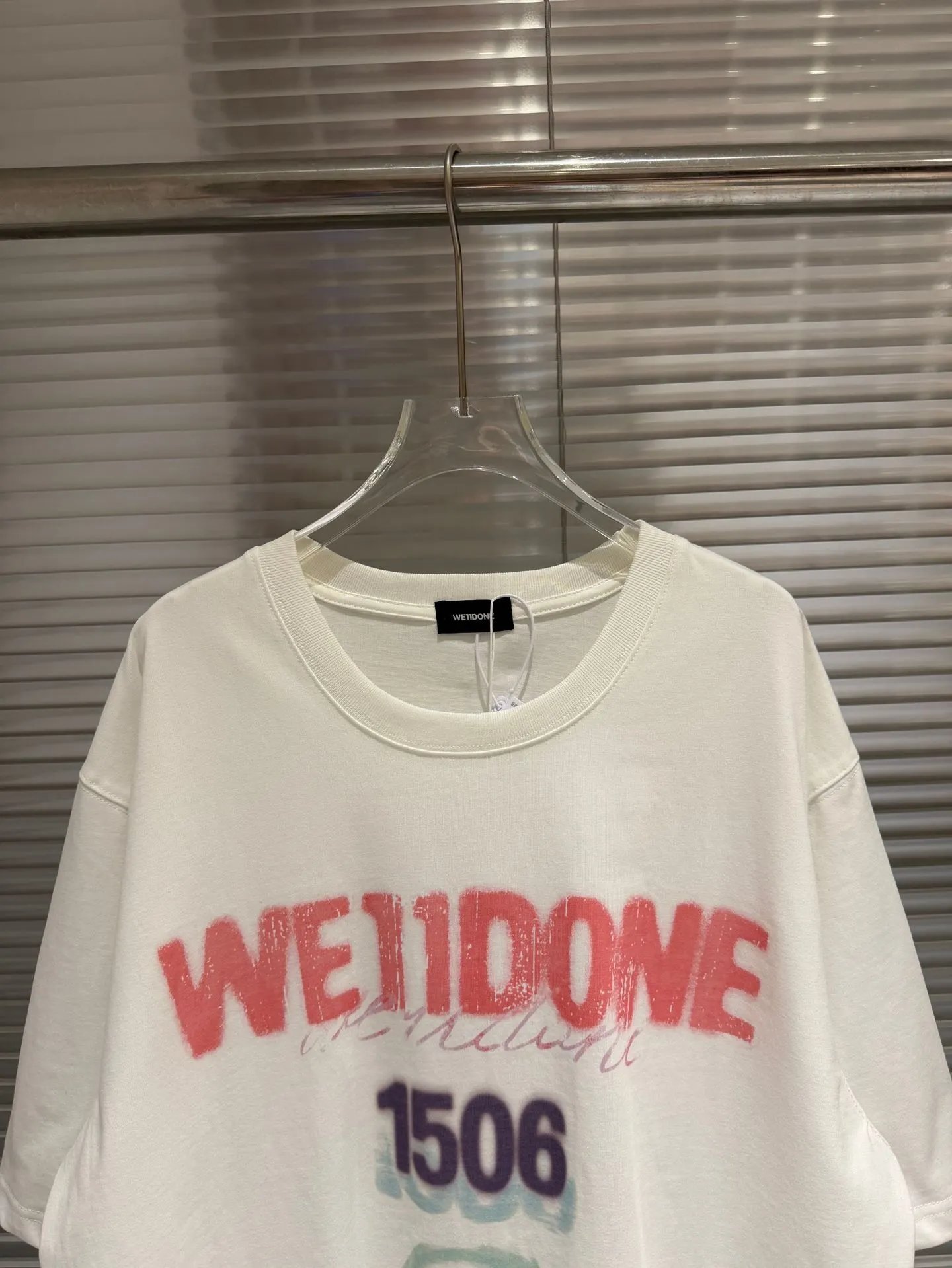 Design WE11DONE Graphic Print Oversized T-Shirt White T-Shirts - 33