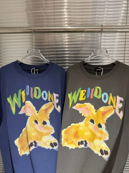 Design WEIDONE Rabbit Graphic Oversized T-Shirt Charcoal Gray T-Shirts - 3