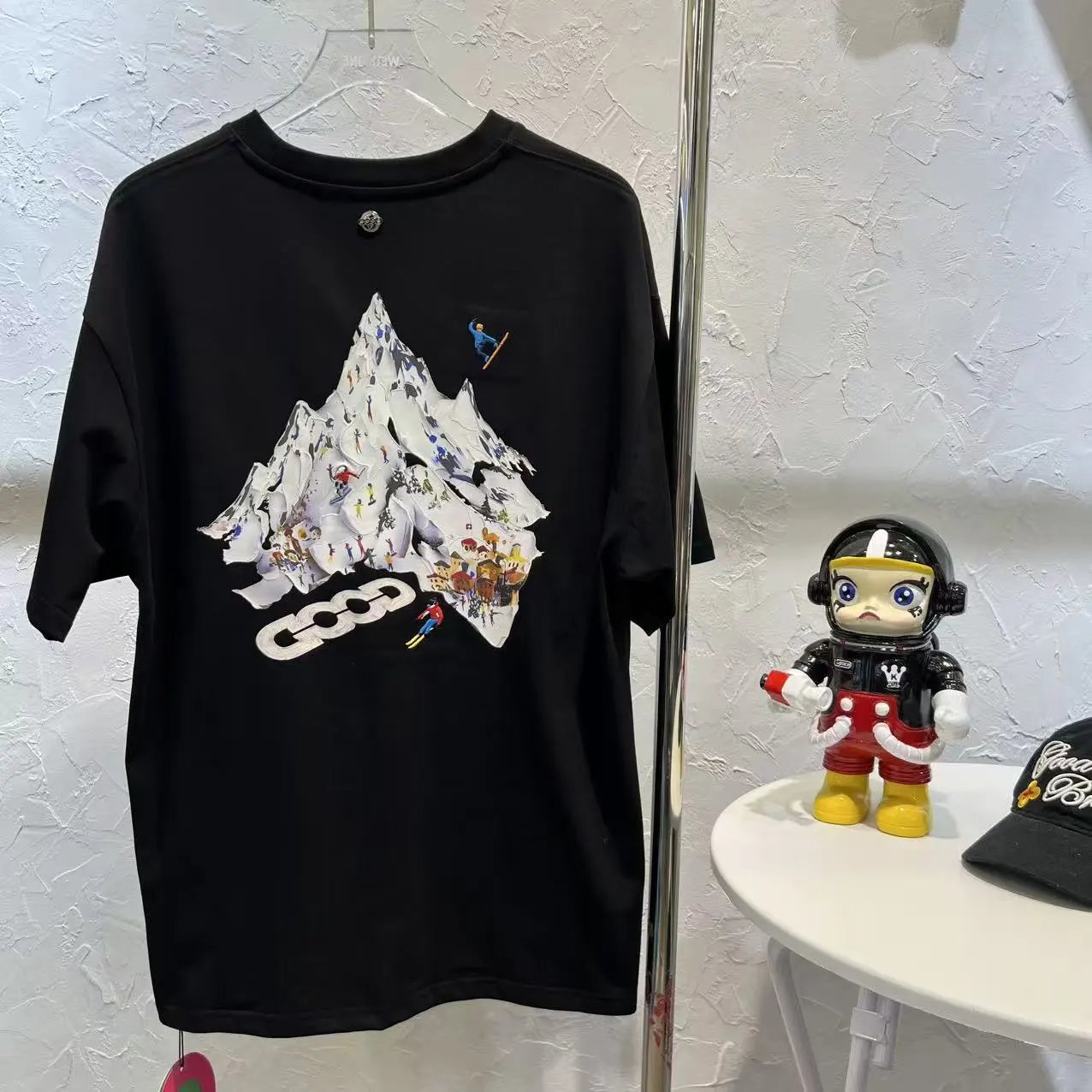 GOOD BRAND Mountain Print Oversized T-Shirt Black