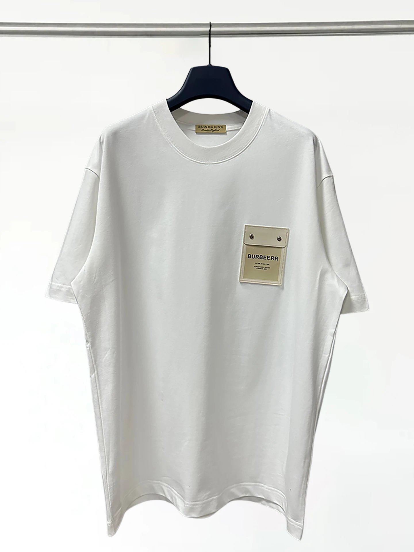 Burberry Leather-Patch Pocket T-Shirt Black - 7