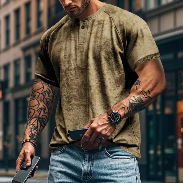 Design Henley T-Shirt Army Green T-Shirt - 24