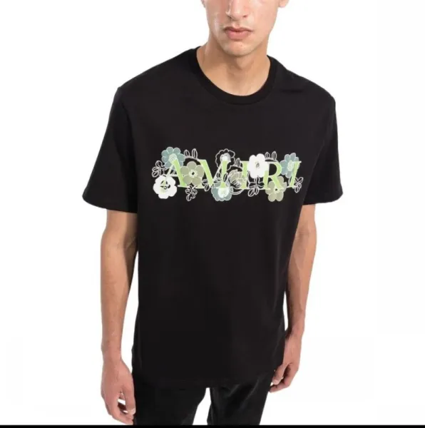 Amiri Floral Logo Black T-Shirt - 13