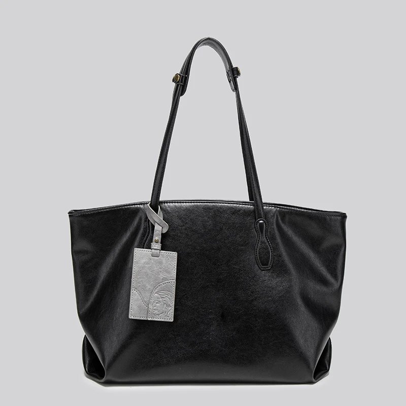 Tote Bag Black Leather-Effect Handbag