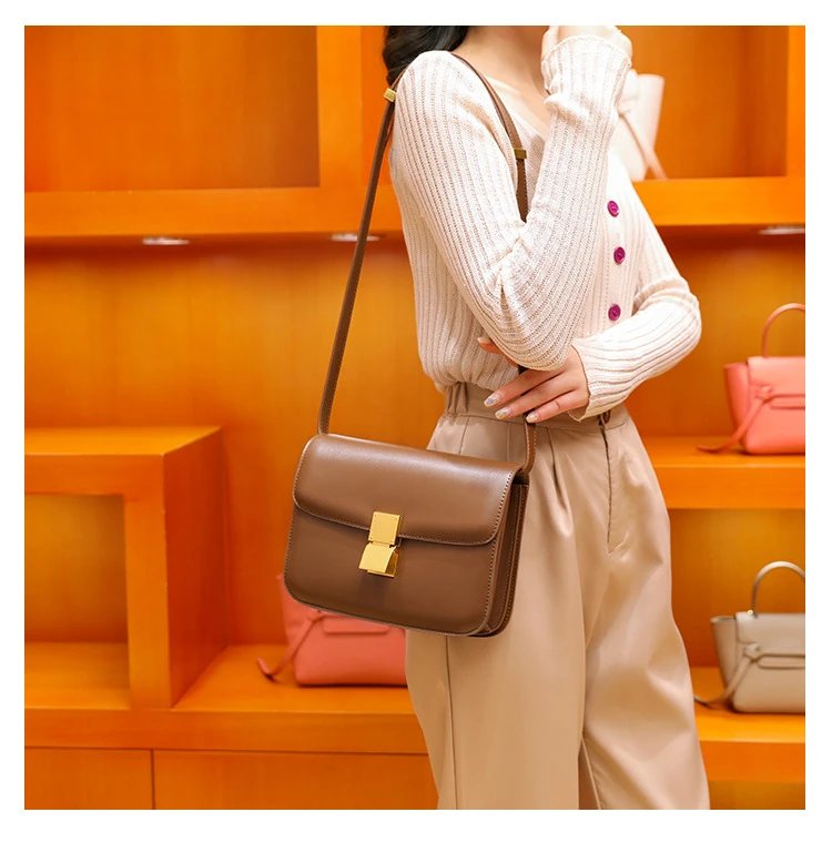 Celine Triomphe Mini Brown Leather Crossbody Bag - 13