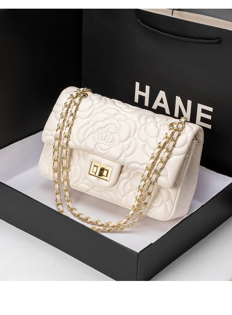 Chanel Classic Flap Bag Camellia Quilted Black Chain Bag Shoulder Bags - 7