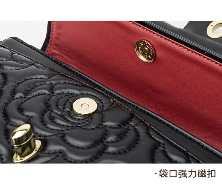 Chanel Classic Flap Bag Camellia Quilted Black Chain Bag Shoulder Bags - 23