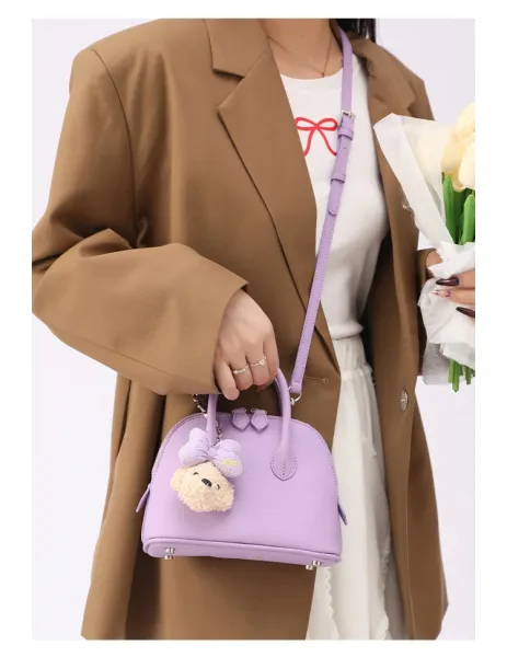 Design Dome Mini Handbag Orange with Poodle Charm - 17