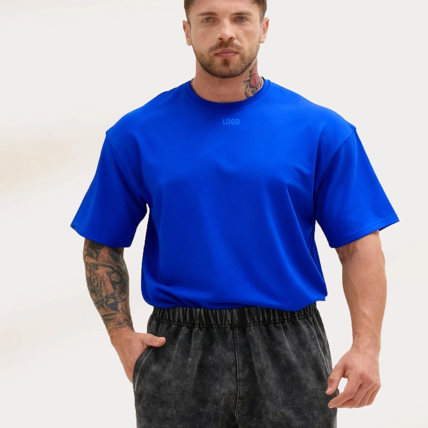 Design Basic Crew Neck Black T-Shirt - 19