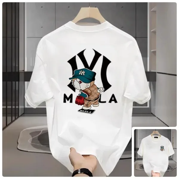 Design YZEE MC x MLB New York Yankees Mickey Mouse Graphic T-Shirt White T-Shirts - 14