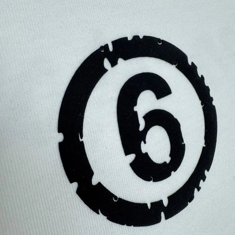 Maison Margiela Logo Embroidered T-Shirt White and Black - 46