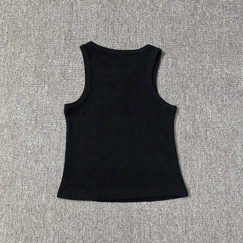 Design Overkill Five Stars Ribbed Tank Top Gray Vest Top - 7