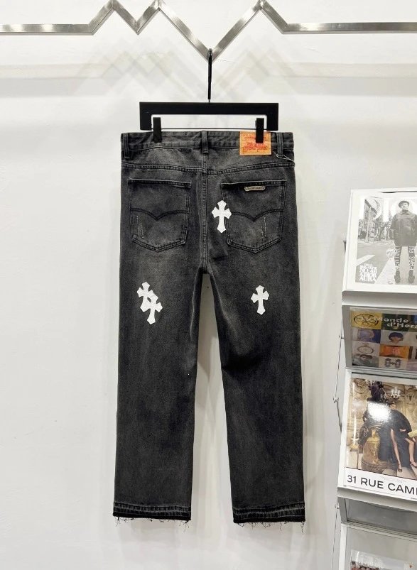Chrome Hearts Cross-Embroidered Beige Denim Jeans - 4