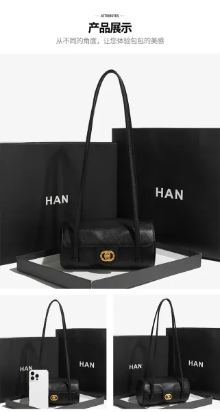 HAN Mini Barrel Crossbody Bag White - 17