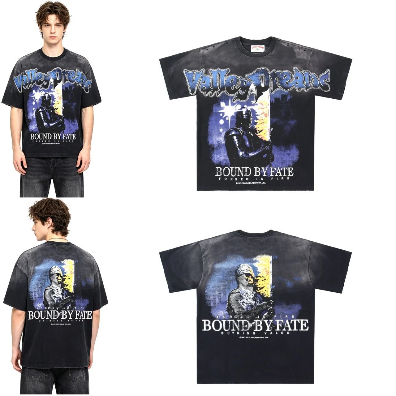 Vale Forever Dark Knight Rhinestone Washed T-Shirt