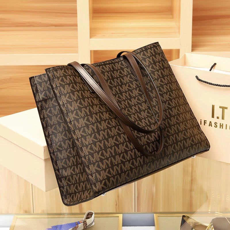 Michael Kors Signature Monogram Tote Bag Brown