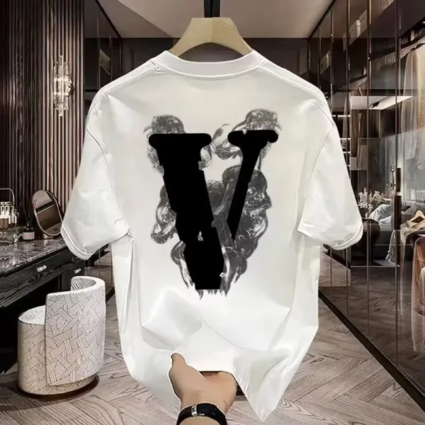 Valentino V Logo Skull Print White T-Shirt - 8