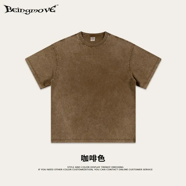 Design Beingmove Washed Coffee Brown T-Shirt T-Shirts - 1
