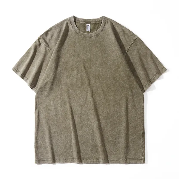 Design Acid Wash Olive T-Shirt - 1