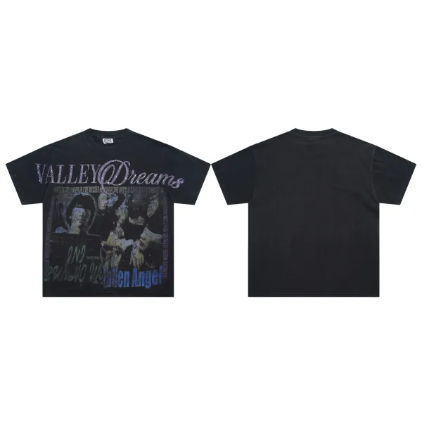Design Valley Dreams Fallen Angel Graphic T-Shirt Black T-Shirts - 1