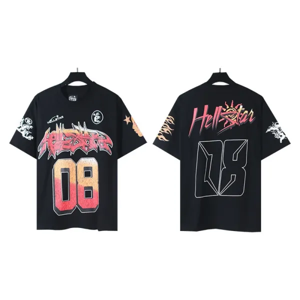 Hellstar 08 Graphic Print Black T-Shirt - 1
